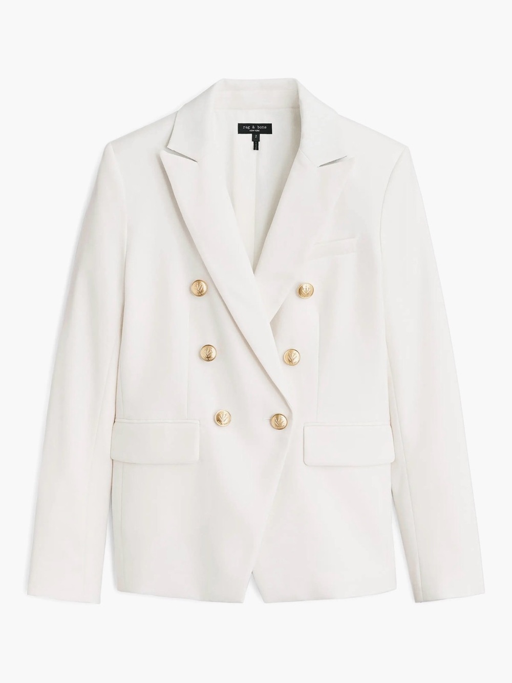 Rag & Bone Women's Double-Breasted White ‘Preston’ Blazer - Picture 11 of 11